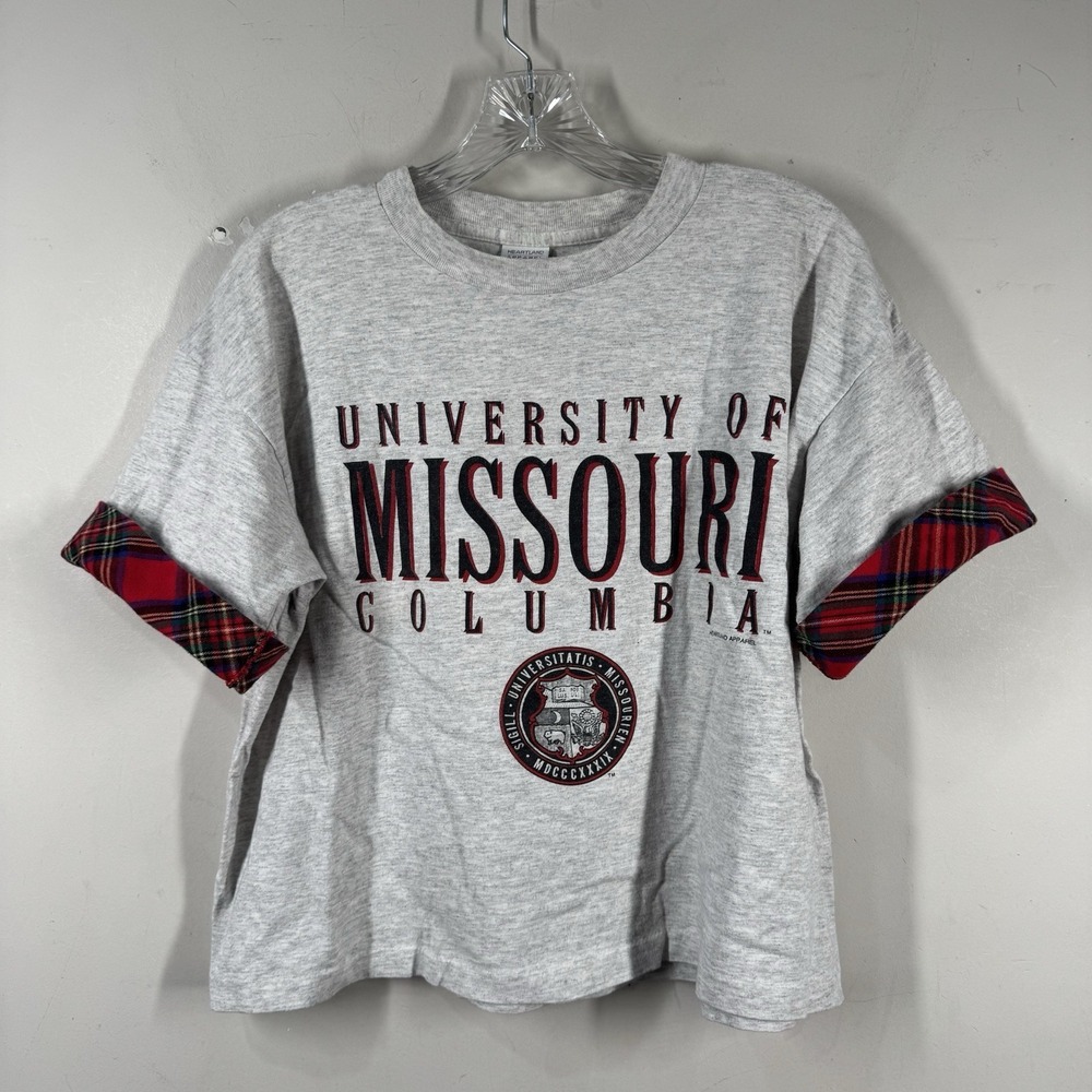 VTG University of Missouri Mizzou Graphic Spellout Single Stitch T Shirt 90s OS